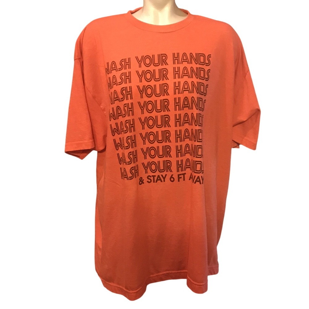 Wash Your Hands & Stay 6ft Away Novelty Graphic‎ T Shirt XXL